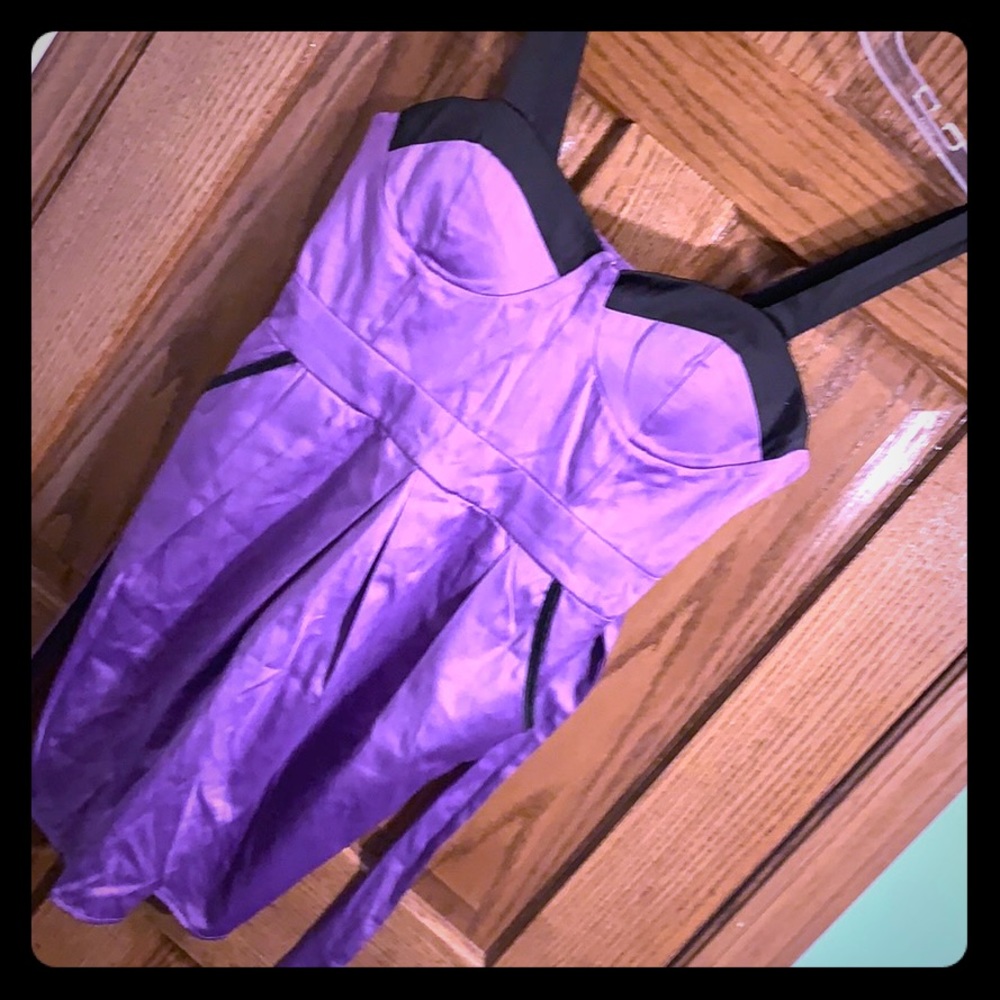💛 3/$21 Purple Satin Dress w/ Pockets!